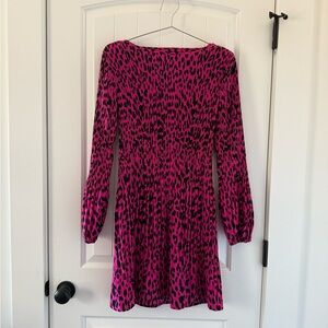 Maje Vibrant Pink and Black Patterned Skirt